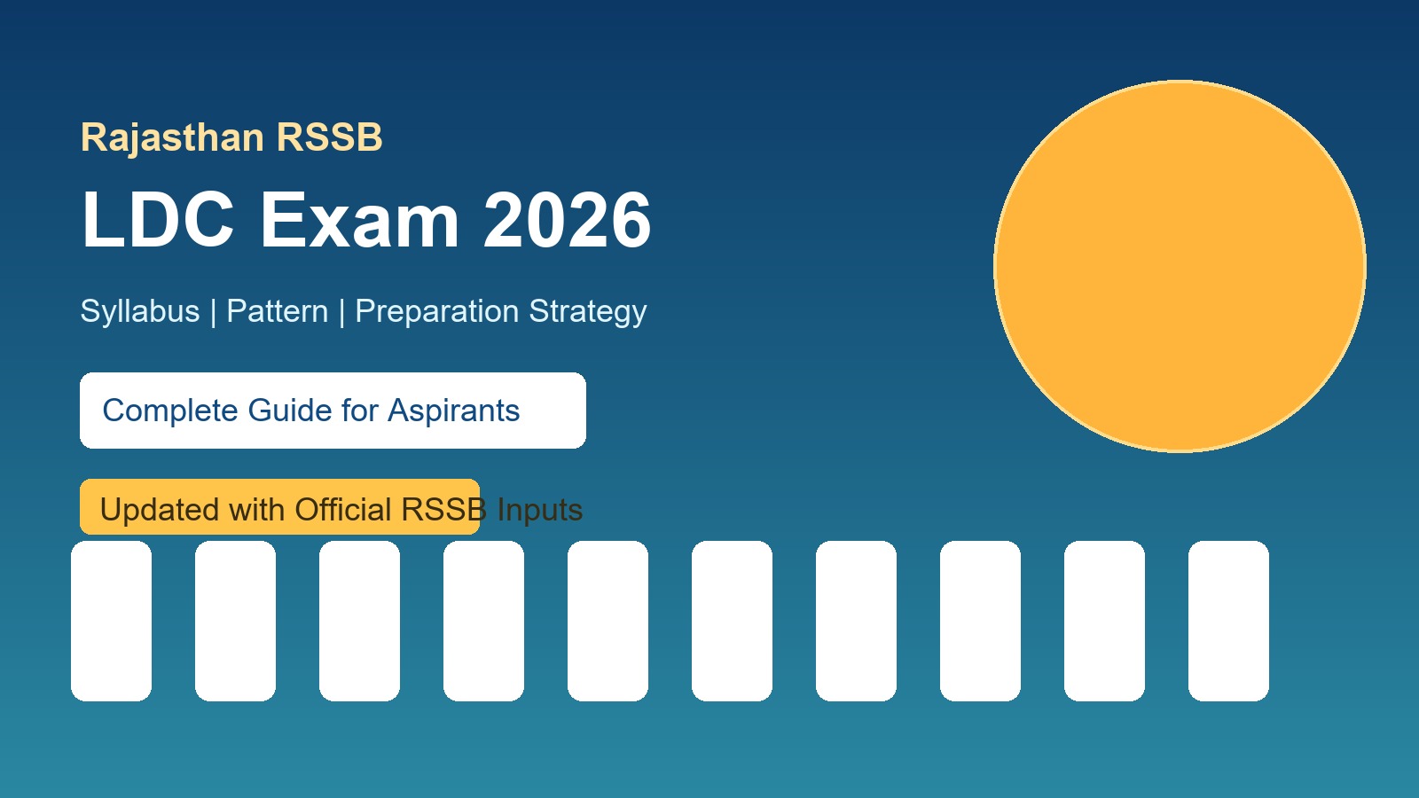 Rajasthan RSSB LDC Exam 2026 Syllabus Pattern Preparation